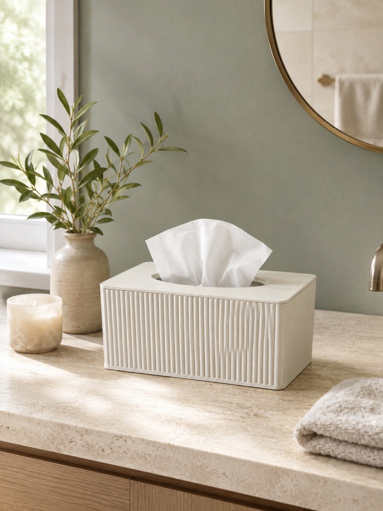 ribbed tissue box cover