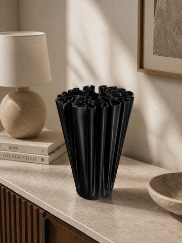 ruffled statement vase
