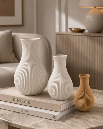three-piece vase set